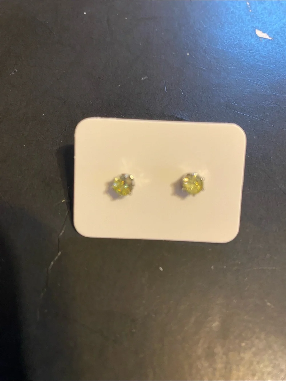 Time and Tru Stud Earring Set with Peridot-Green and Clear Stones